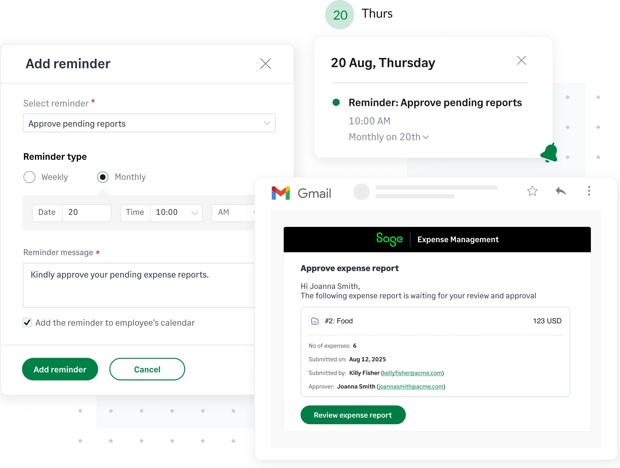 Set up reminders and automate technology expense management with Sage Expense Management
