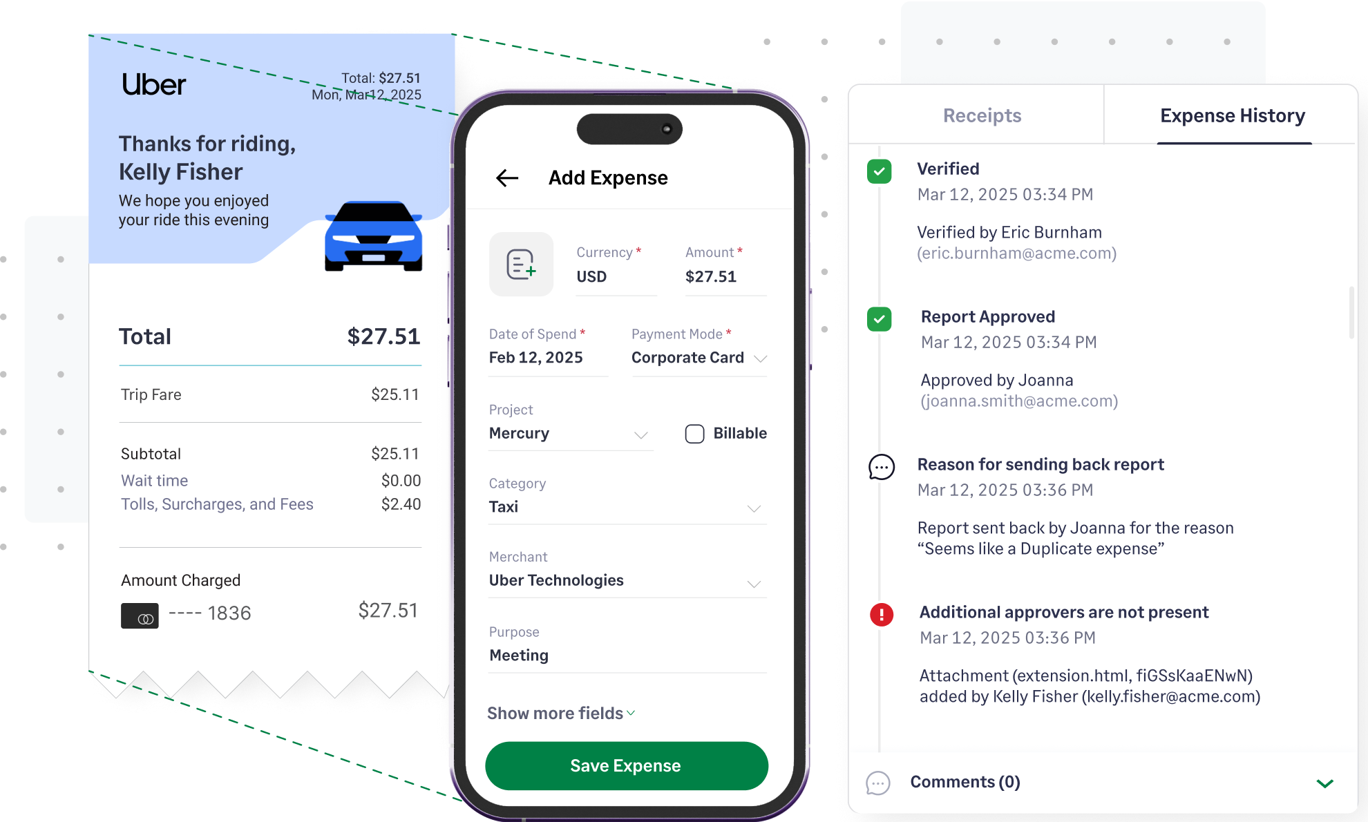 Sage Expense Management’s audit-ready expense approval log