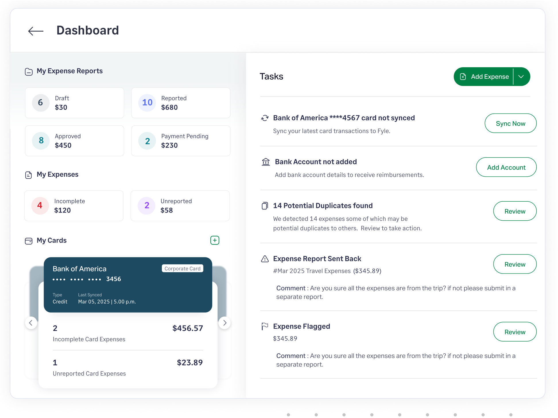 Multi-level expense approval workflow
