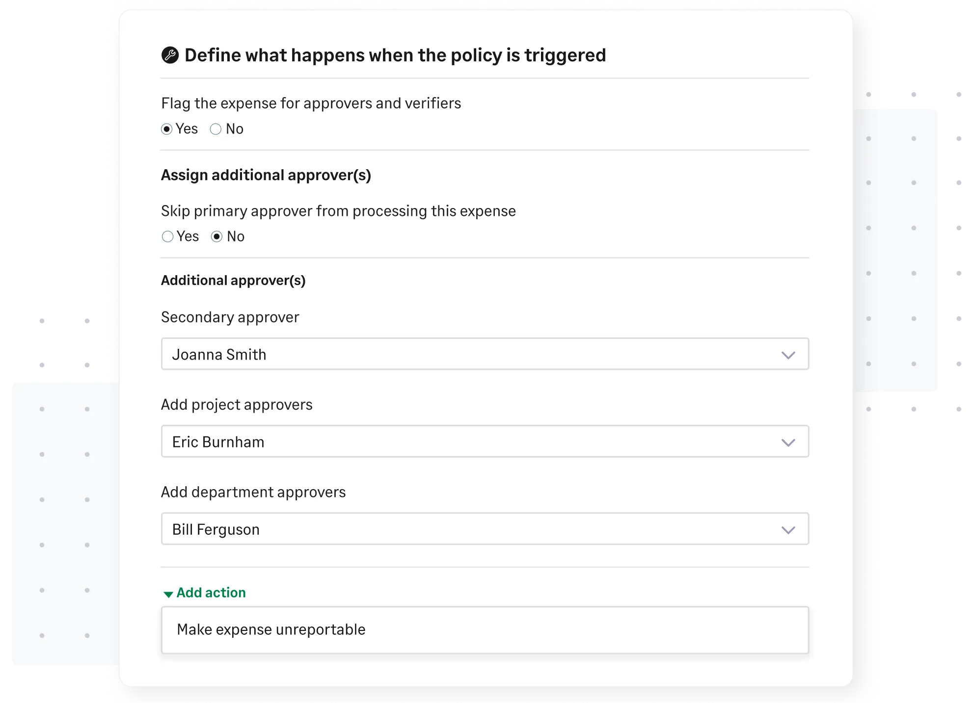 Policy-based expense approval workflow setup with Sage Expense Management