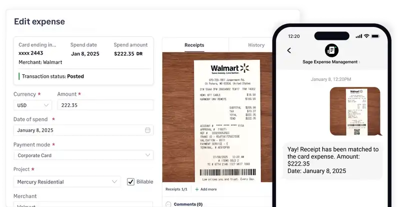 Sage Expense Management automates credit card reconciliation