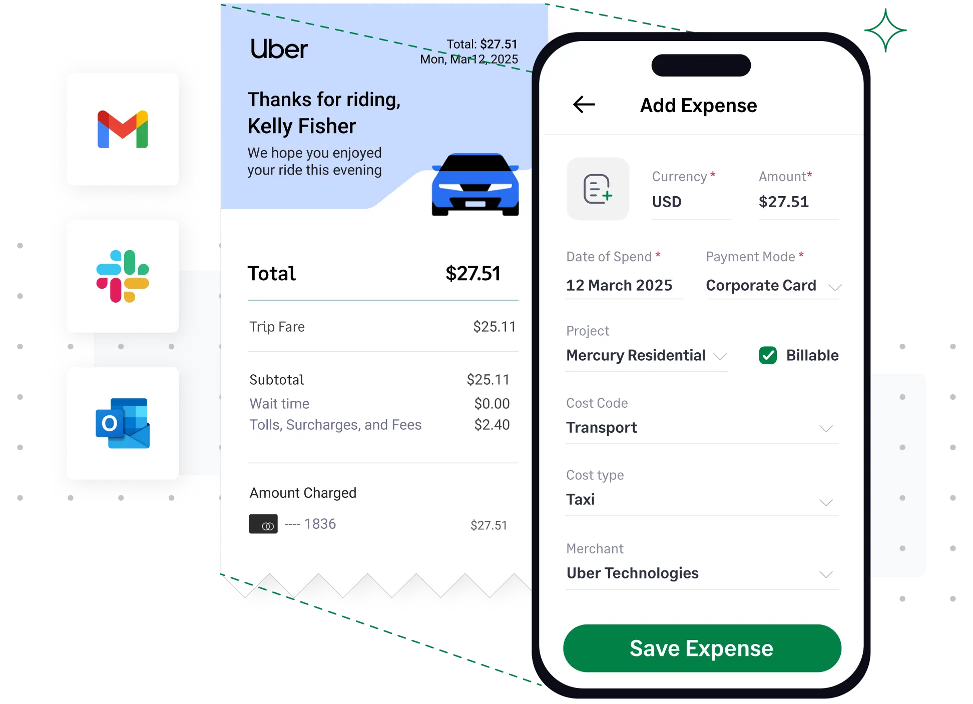 Sage Expense Management integrates with everyday apps to simplify receipt tracking and reporting