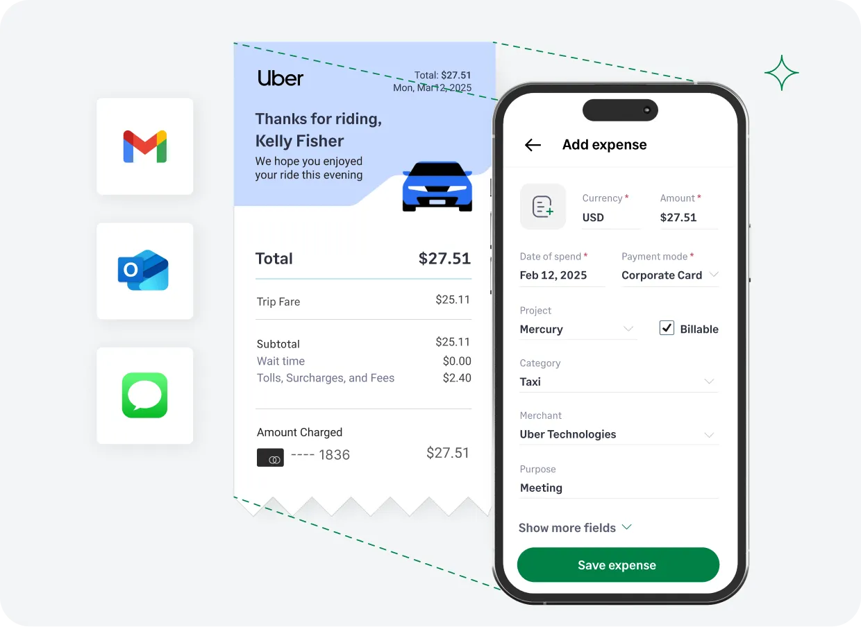 Track receipts from your favorite apps with Sage Expense Management