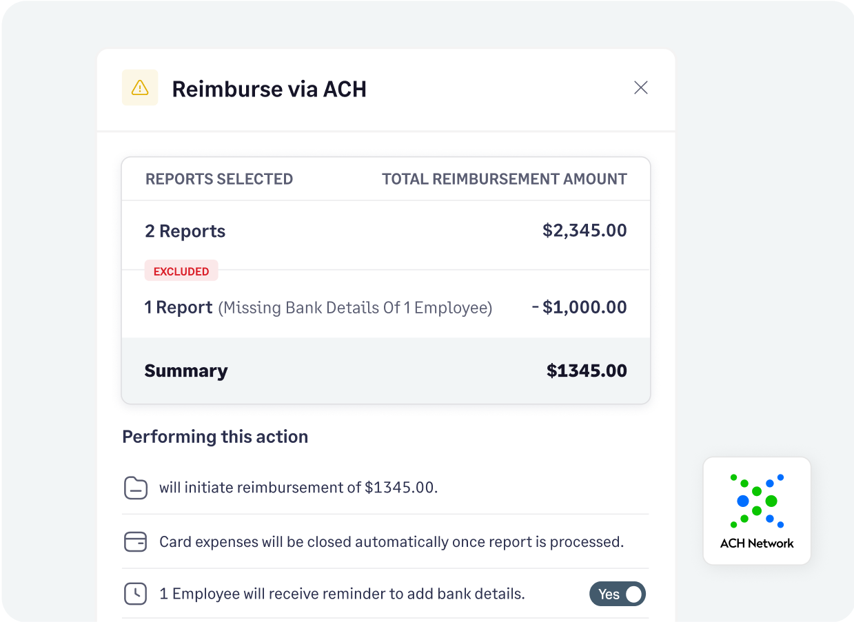 Reimburse your employees on time from Fyle via ACH