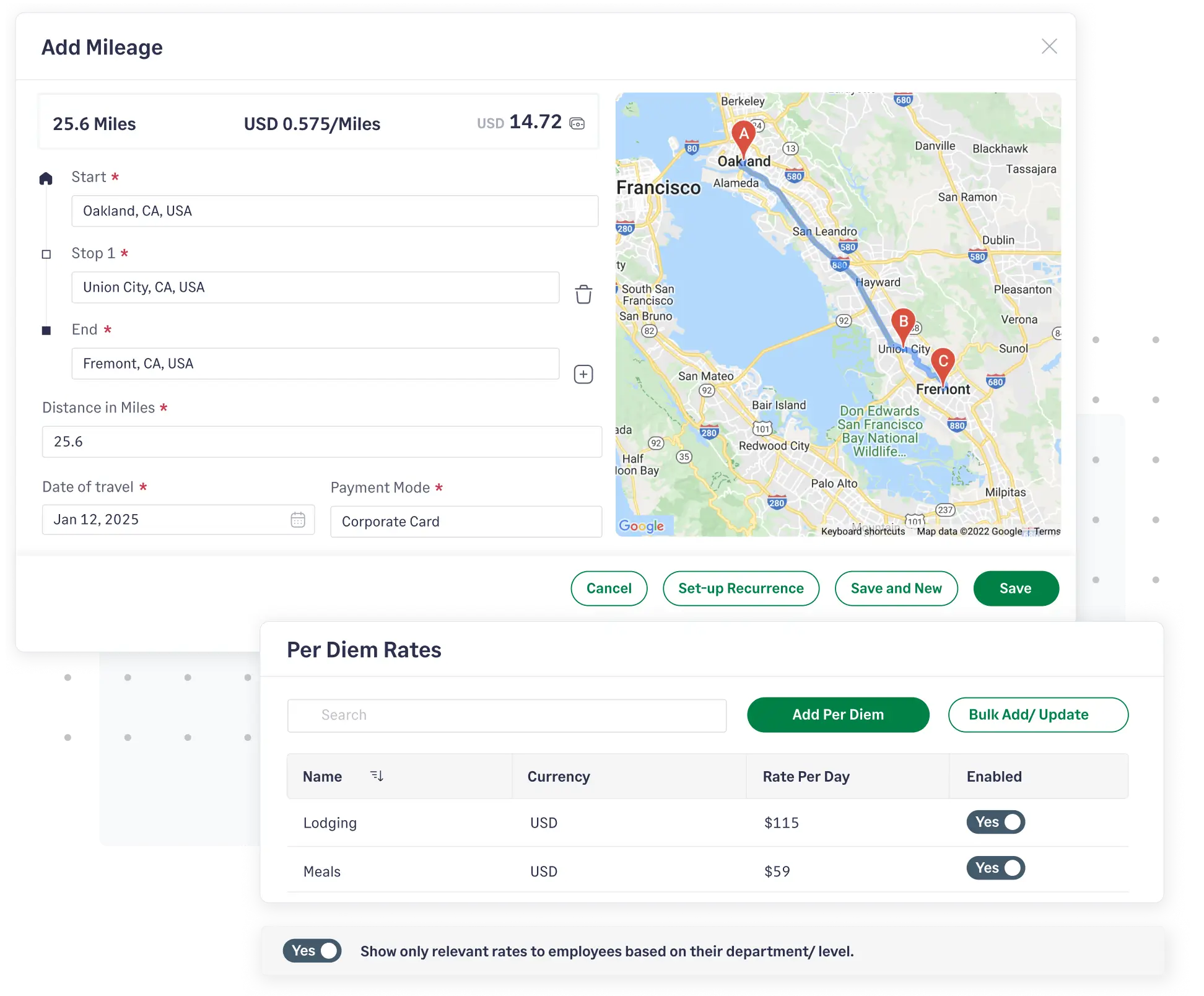 Fyle is the best employee reimbursement software to track mileage and per diems