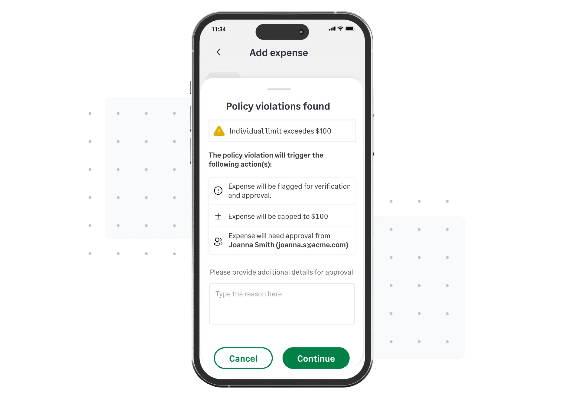 Ensure expense claims are compliant with Sage Expense Management's expense reimbursement software