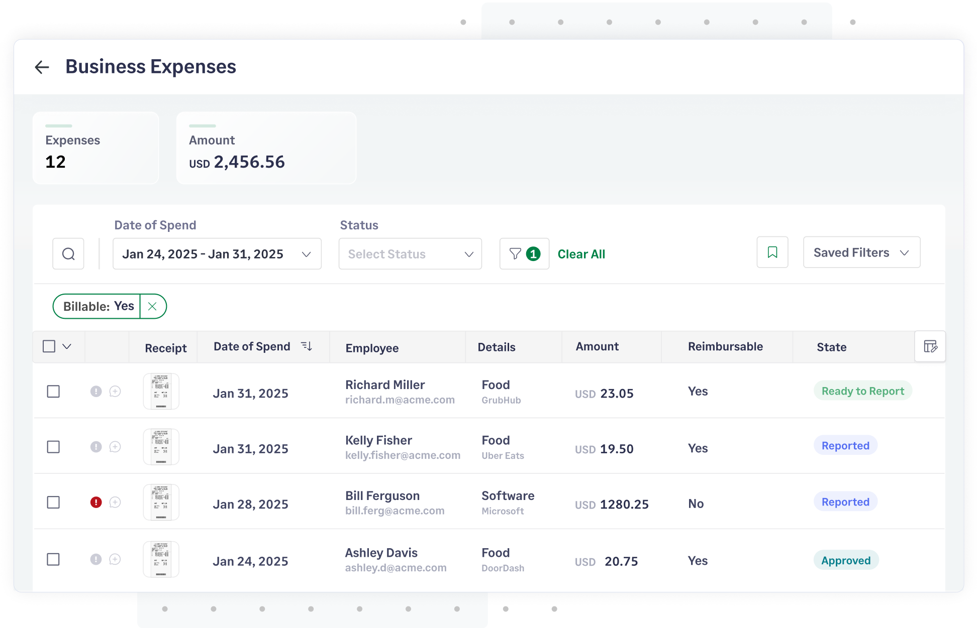 Billable expenses