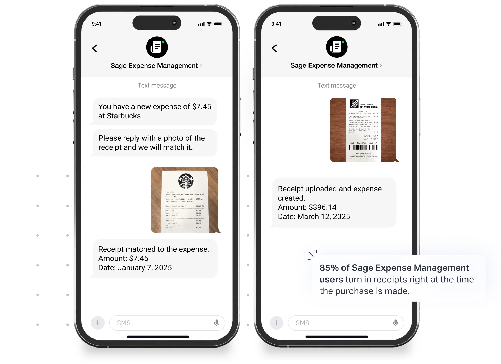 Manage and reconcile Mastercard credit card spend in real-time via text with Sage Expense Management