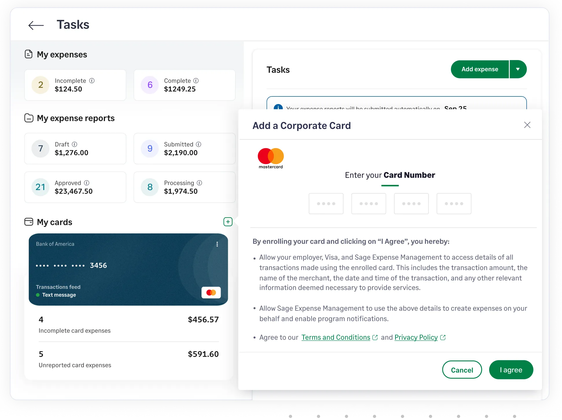 Connect your Mastercard to Sage Expense Management for real time card feeds