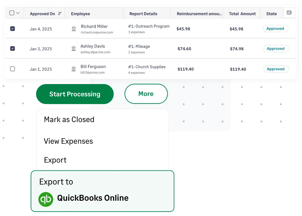 Fyle syncs expense reimbursement details directly to your accounting software