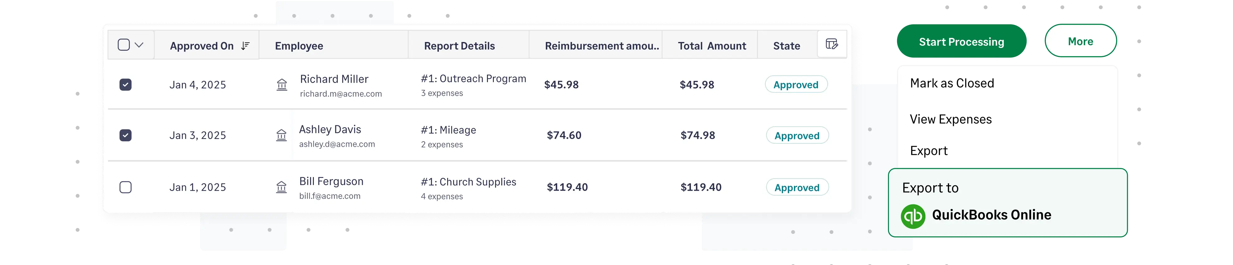 Fyle syncs expense reimbursement details directly to your accounting software