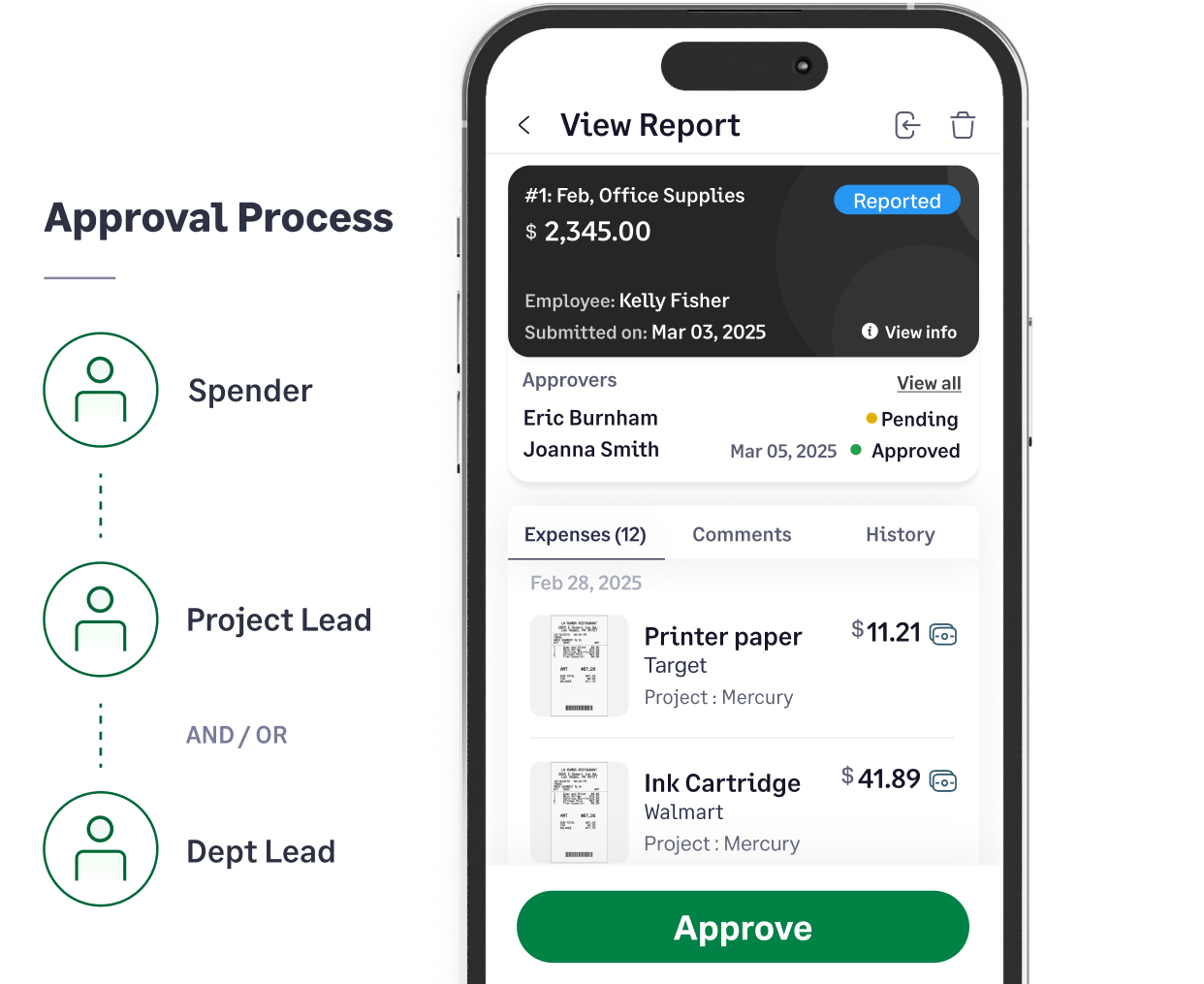Approve expense reports on the go with Sage Expense Management's software for expense management