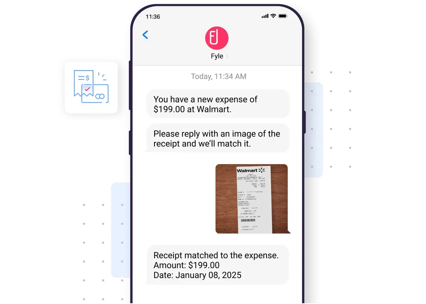 Track receipts via SMS with Fyle's expense management software for small business