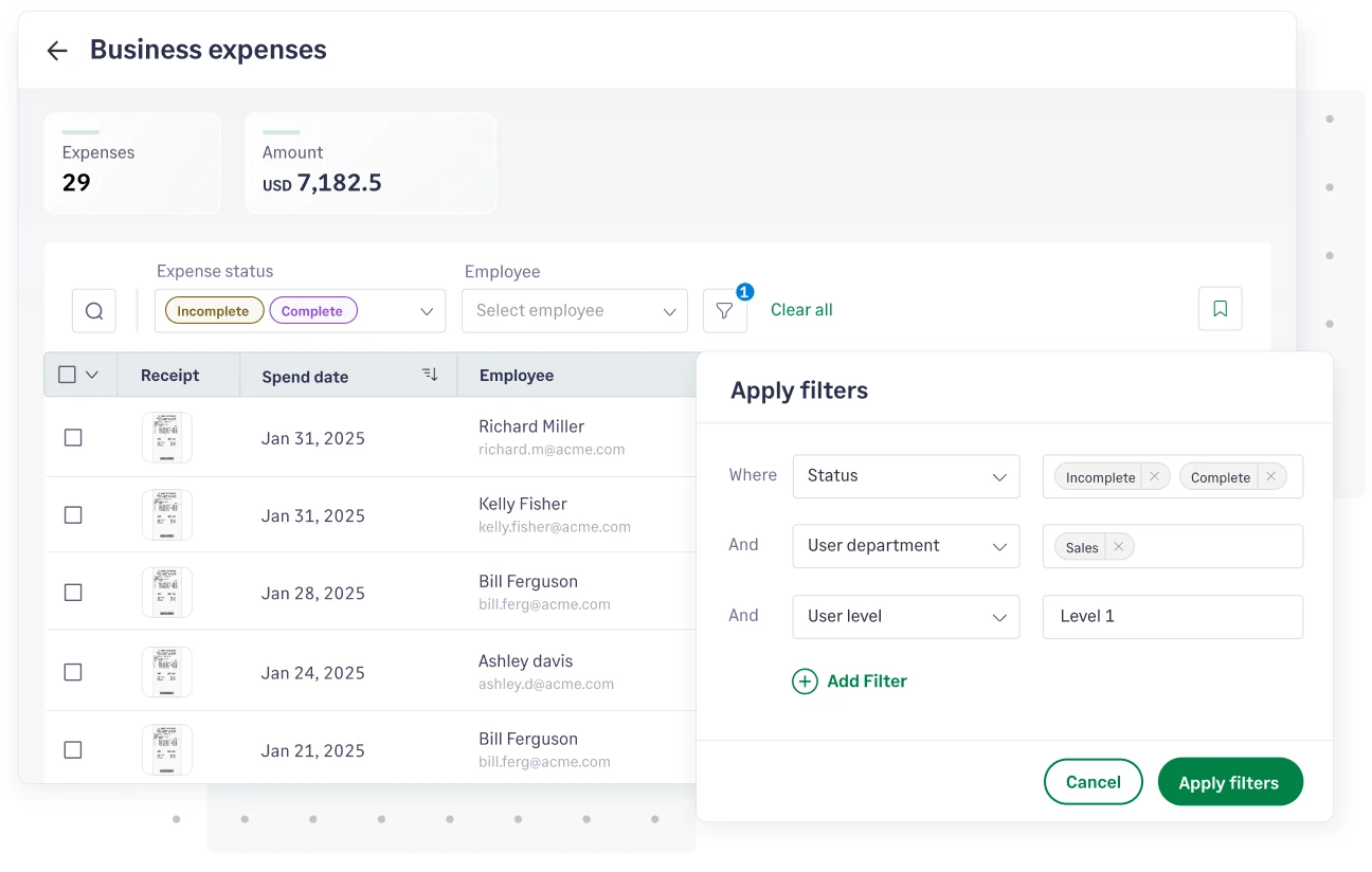 Store and organize unlimited receipts in Sage Expense Management