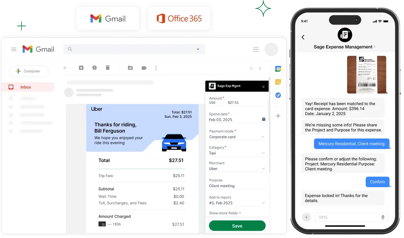 Track and reconcile credit card expenses in real-time with Sage Expense Management