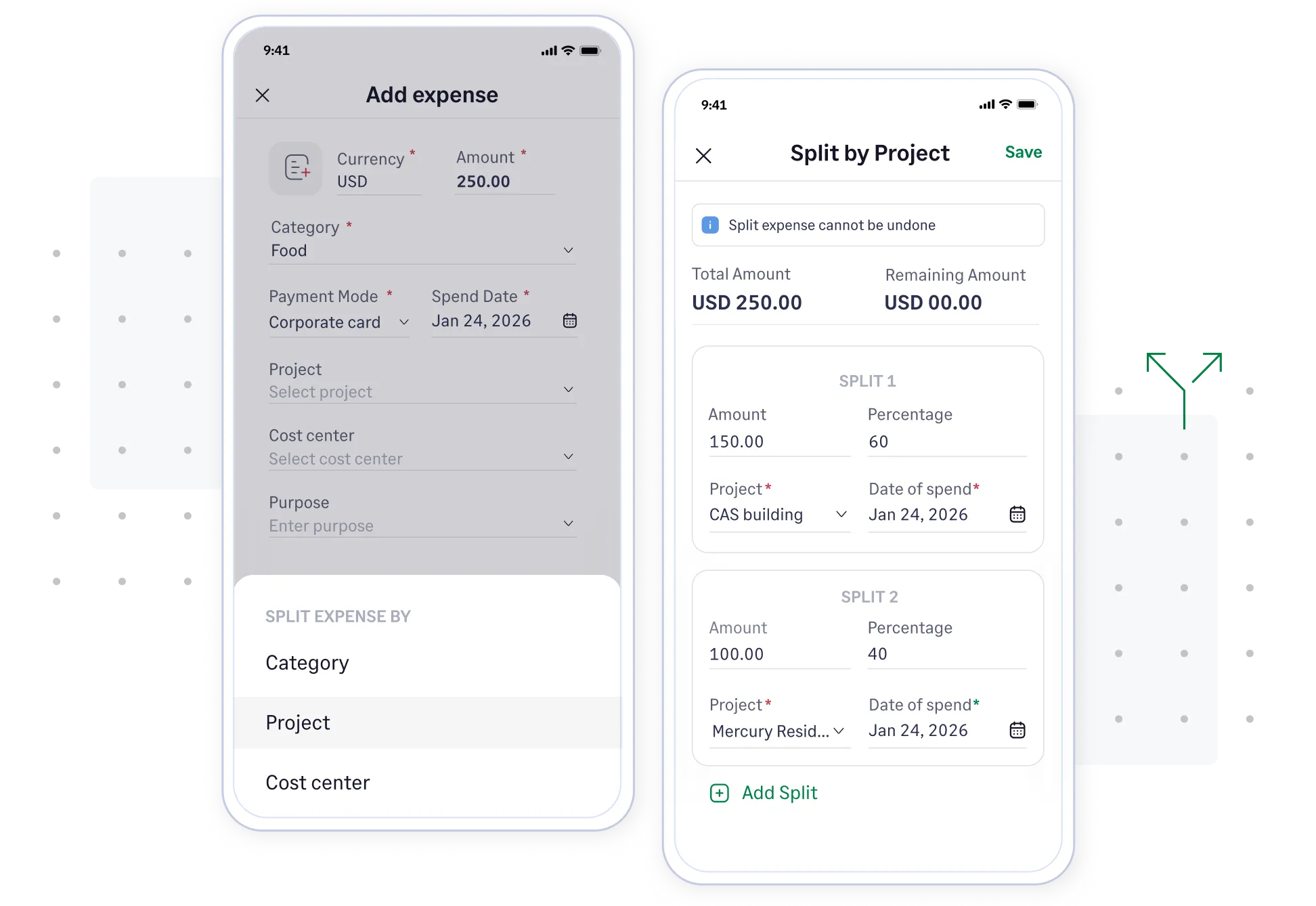 Easily split expenses on Sage Expense Management