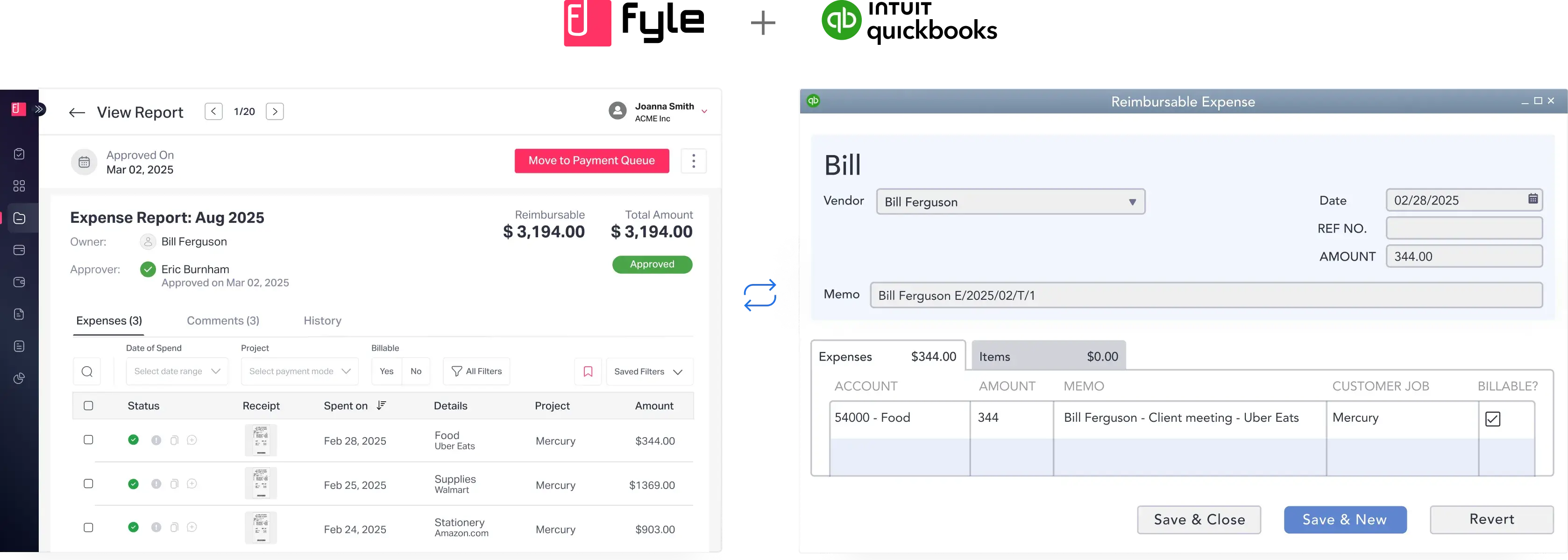 Fyle's QuickBooks Desktop integration