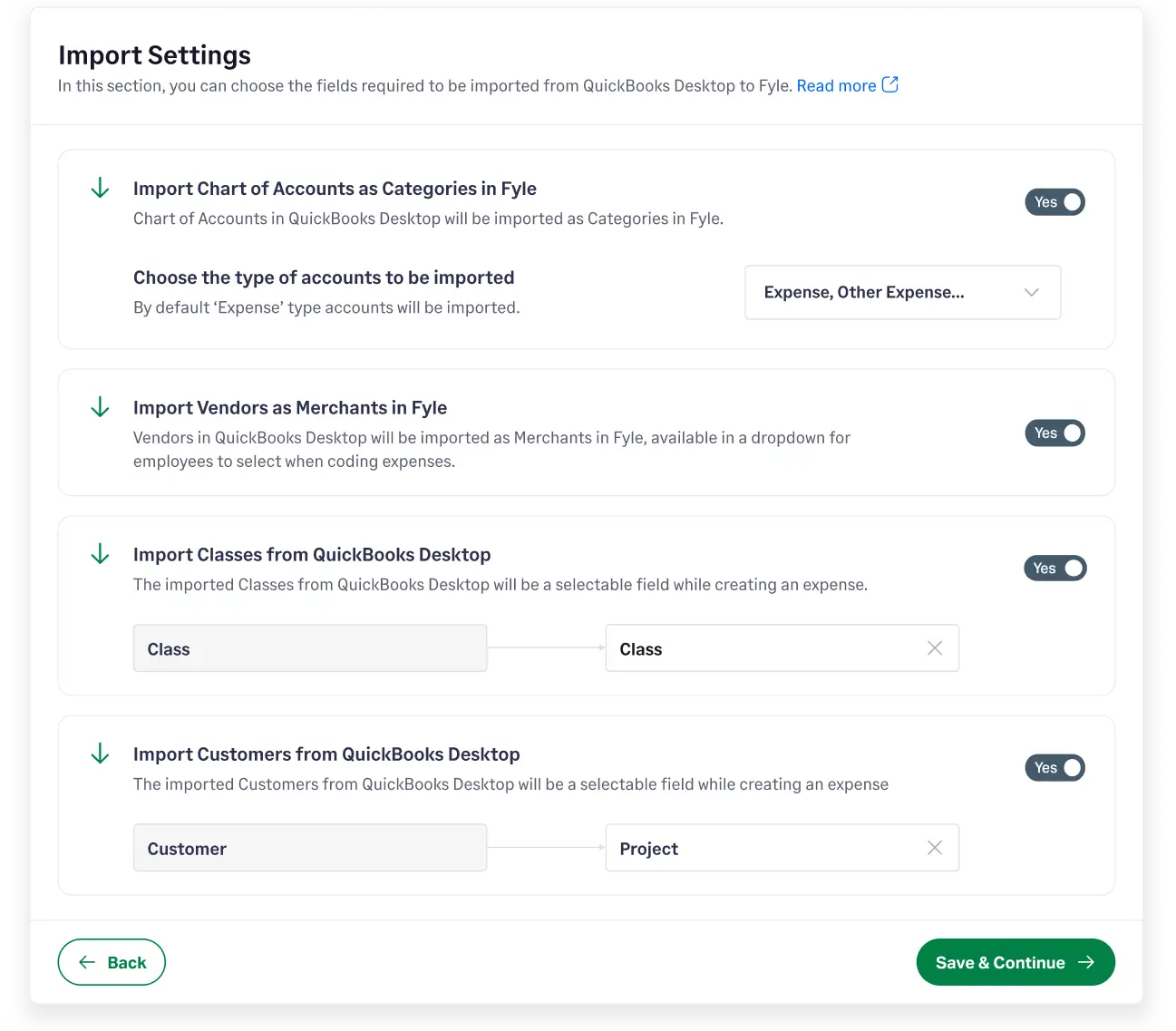 Import expenses directly with Sage Expense Management's QuickBooks Desktop integration
