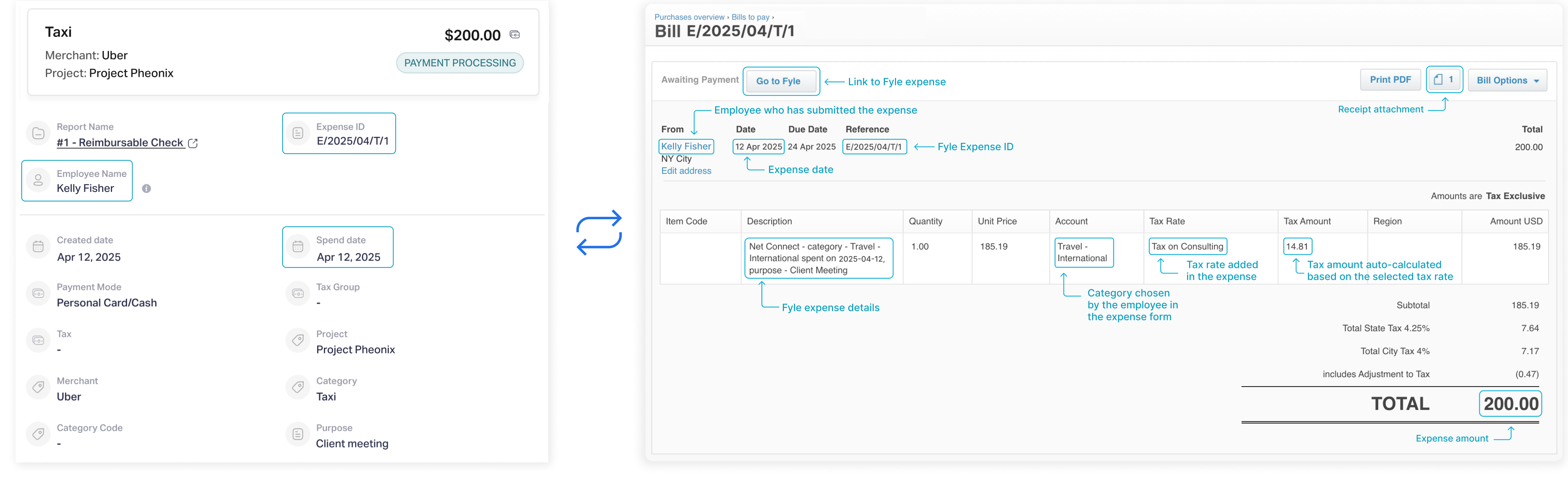 Automatically export expenses the way you prefer