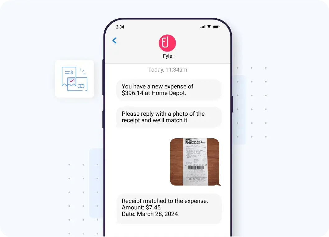 Submit receipts via text and automate reconciliations with Fyle