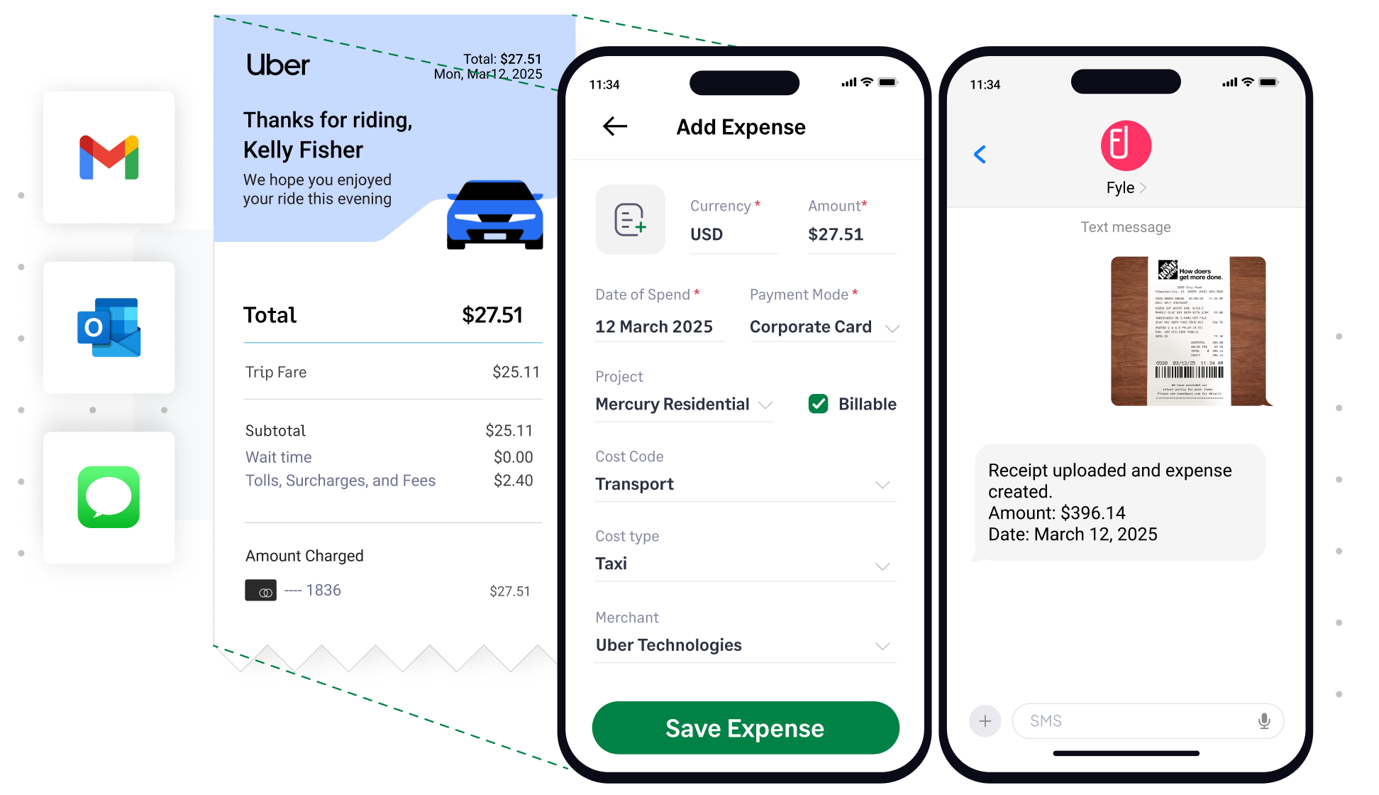You can use Fyle from everyday apps to track receipts making it the best real estate expense tracker