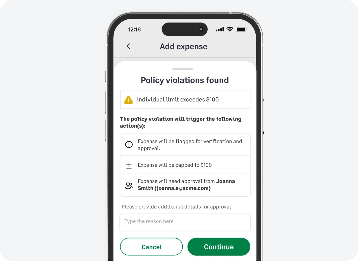 Stay compliant always with Sage Expense Management's AI policy engine