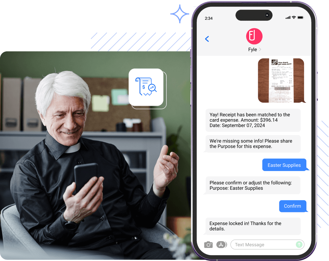Church pastor using Fyle to manage church expenses