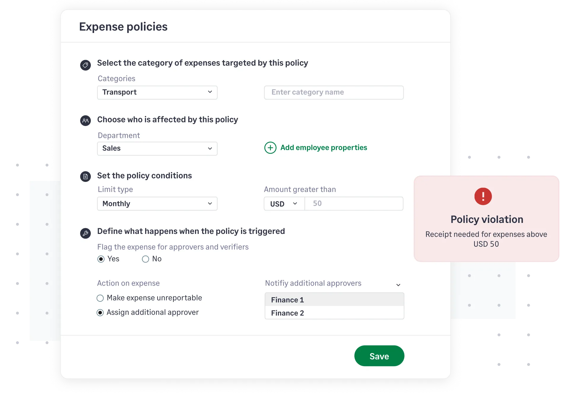 Detect policy violations before expense is submitted with Sage Expense Management
