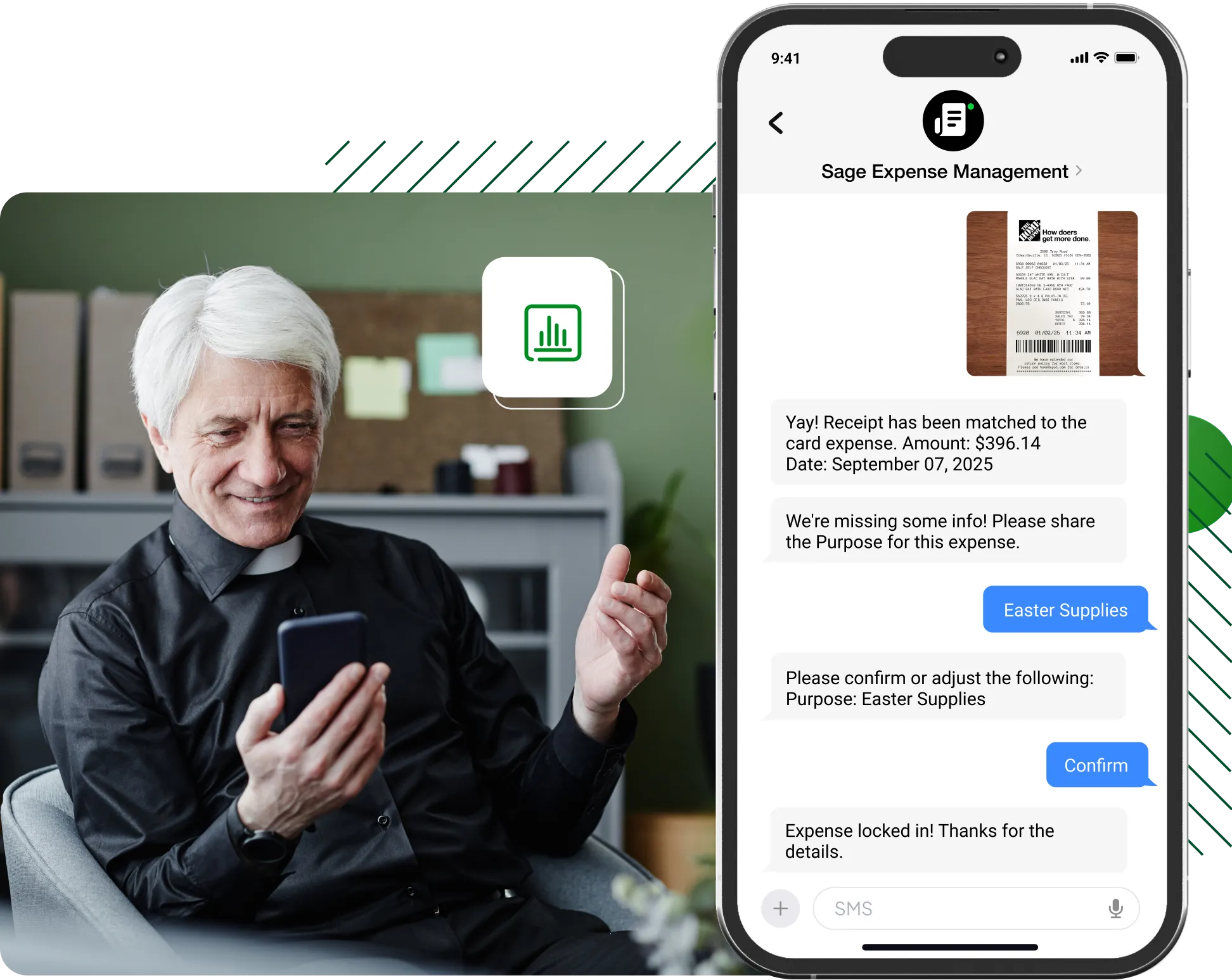 Church pastor using Sage Expense Management to manage church expenses