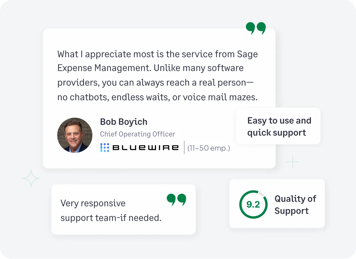 Sage Expense Management provides top class customer support