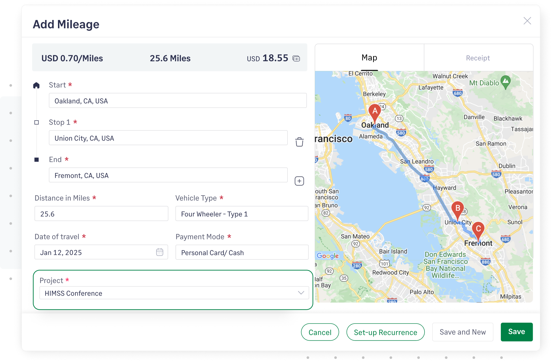 Track and reimburse mileage with Fyle