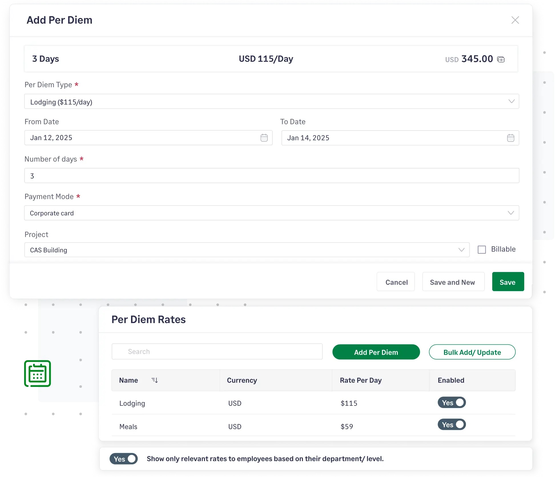 Configure per diems for your employees from Fyle