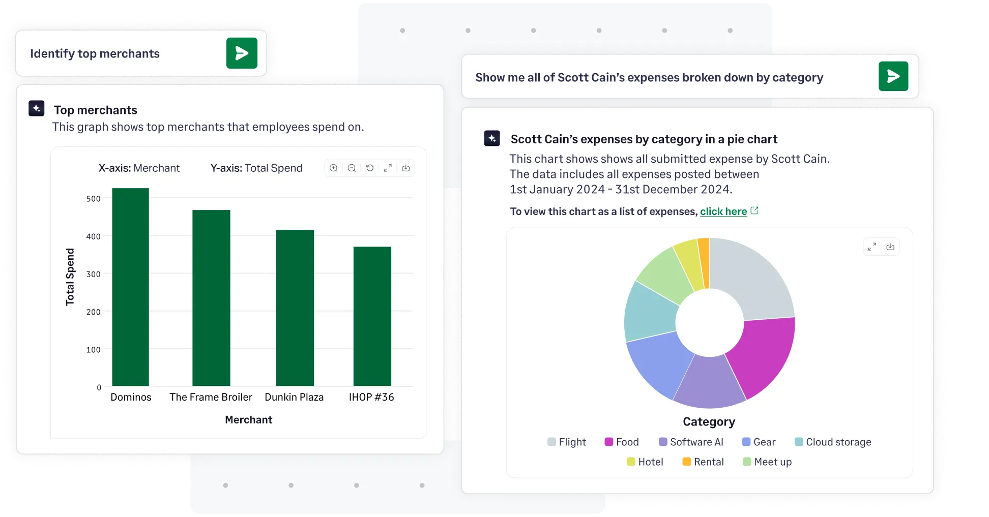 Get insights into Visa card spend with Sage Expense Management's AI powered Copilot